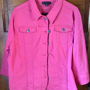 N Touch Women's Vibrant Pink Jean Jacket